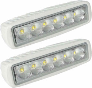 LEANINGTECH White Spreader light-emitting diode Deck & Marine Lights (2 Pack) Best 12V Bowfishing Boat Flood Lights for Muddy watercourse